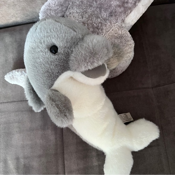 LIKE NEW Grey Dolphin Plush Toy x2 - Picture 4 of 7